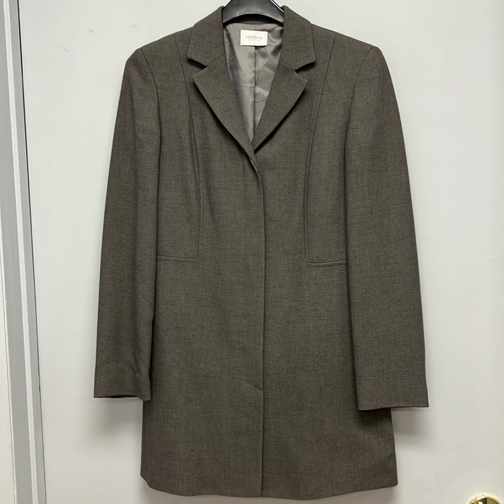 Motivi Italian Made Women’s Gray Dress Coat Size 10